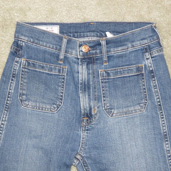 Gap 70's Flare H/R Medium Indigo Style S/703509-00 Patch Pocket Jean Sz 25/0 Reg - Picture 15 of 16